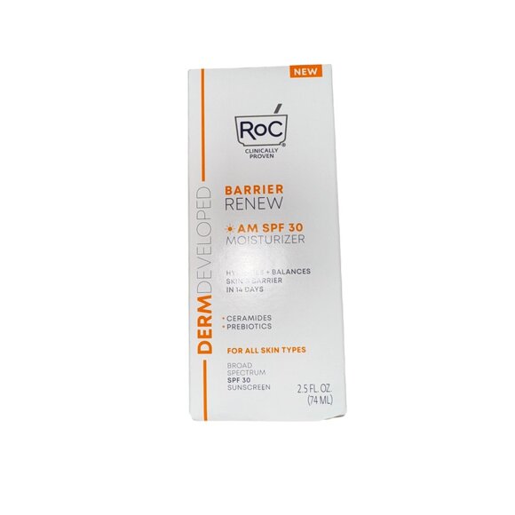RoC Barrier Renew AM SPF 30 Moisturizer 2.5 Fl Oz For All Skin Types - Picture 1 of 5